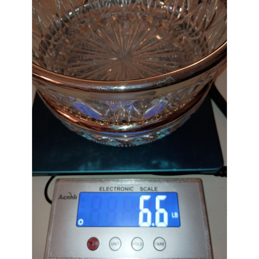 Vintage - Two Cut Glass Serving Bowls with Silver-Plated Rims Pre-Owned) - Picture 10 of 10